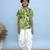 Green printed cotton kurta