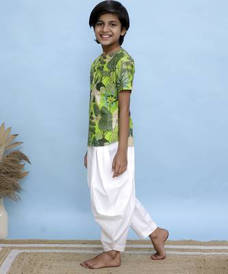 Green printed cotton kurta 2
