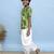 Green printed cotton kurta