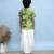 Green printed cotton kurta