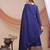 Navy blue anarkali kurta set with heavy embroidered hem & solid dupatta