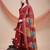 Elegant maroon flared kurta set with printed dupatta for women