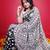 Black Lakhnowi Pattern Thread Embroidered Faux Georgette Saree