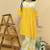 Yellow embroidered cotton kurta set