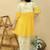 Yellow embroidered cotton kurta set