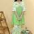 Green embroidered cotton kurta set