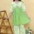 Green embroidered cotton kurta set
