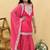 Pink embroidered cotton sharara set