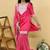Pink embroidered cotton sharara set