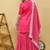 Pink embroidered cotton sharara set