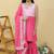 Pink embroidered cotton sharara set