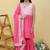 Pink embroidered cotton sharara set