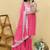 Pink embroidered cotton sharara set