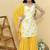 Yellow printed cotton sharara set