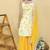 Yellow printed cotton sharara set