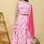 Pink embroidered cotton lehenga set