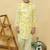 Yellow embroidered cotton kurta pyjama