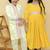 Yellow embroidered cotton kurta pyjama