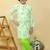 Green embroidered cotton kurta pyjama