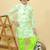 Green embroidered cotton kurta pyjama