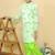 Green embroidered cotton kurta pyjama