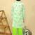 Green embroidered cotton kurta pyjama