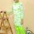 Green embroidered cotton kurta pyjama