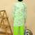 Green embroidered cotton kurta pyjama