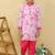 Pink embroidered cotton kurta pyjama