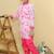 Pink embroidered cotton kurta pyjama