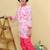 Pink embroidered cotton kurta pyjama