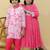 Pink embroidered cotton kurta pyjama