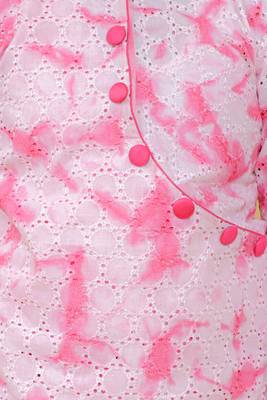 Pink embroidered cotton kurta pyjama 4