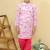 Pink embroidered cotton kurta pyjama