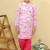 Pink embroidered cotton kurta pyjama