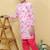Pink embroidered cotton kurta pyjama