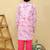 Pink embroidered cotton kurta pyjama