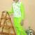 Green embroidered cotton nehru jacket set