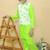 Green embroidered cotton nehru jacket set