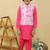 Pink embroidered cotton nehru jacket set