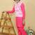 Pink embroidered cotton nehru jacket set