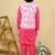 Pink embroidered cotton nehru jacket set