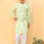 Green embroidered cotton kurta pyjama