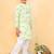 Green embroidered cotton kurta pyjama