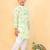 Green embroidered cotton kurta pyjama