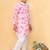 Pink embroidered cotton kurta pyjama