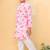 Pink embroidered cotton kurta pyjama