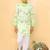 Green embroidered cotton kurta pyjama