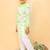 Green embroidered cotton kurta pyjama