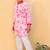 Pink embroidered cotton kurta pyjama